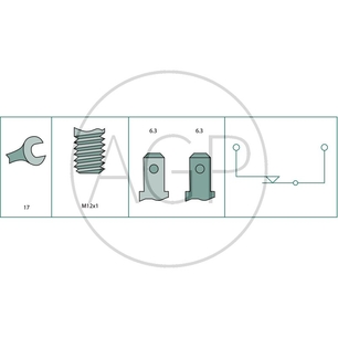 Spínač brzdových světel pro traktory Fendt a Deutz-Fahr o rozměru 45 x 27 x 65 mm