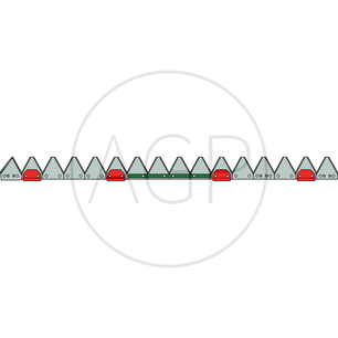 Nůž žací lišty ESM o délce 1300 mm s počtem 17 čepelí, FL 2 / 6, s počtem děr 2x101,6 + 2x152,4 mm