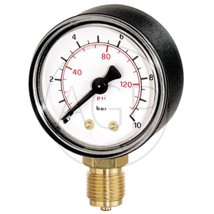 M-SU-40-0/1-1/8-KU-bar/psi Trubkový pružinový manometr