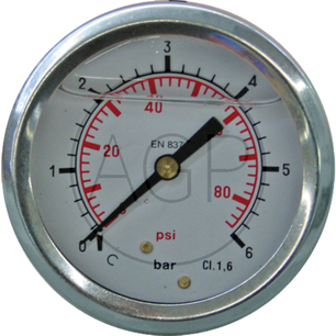 M-GH-63-0/6-1/4-VA-bar/psi Trubkový pružinový manometr