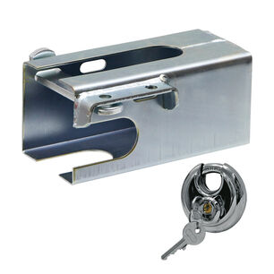 Petlice k zajištění kloubu žehličky na přívěsném vozíku proti krádeži přívěsu včetně zámku