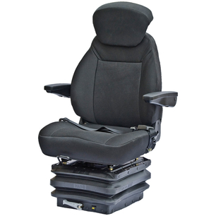 Odpružené sedadlo na traktor s loketními opěrkami, hlavovou opěrkou a bezpečnostním pásem