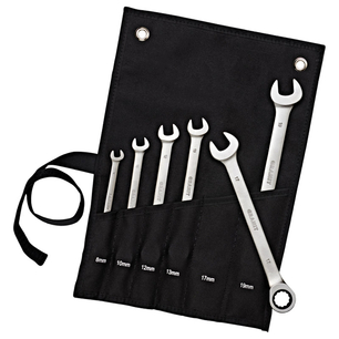 Sada očko otevřených klíčů 6 ks Black Edition o velikosti od 8 do 19 se 72 zuby