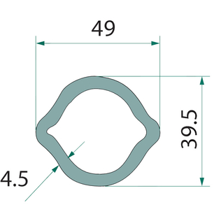 Trubka ke kardanu profilu citrón o rozměru 49 x 39,5 mm o délce 1 m