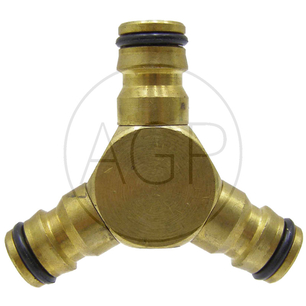 Mosazná 3-cestná hadicová spojka Y na zahradní hadice na vodu