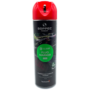 Lesnický fluorescenčně červený sprej Soppec Fluo Marker ke značkování v lese