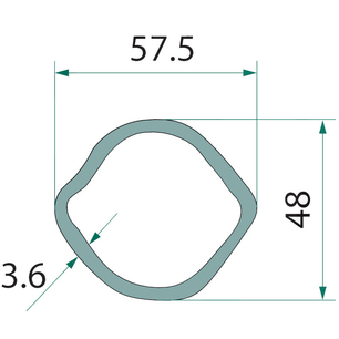 Trubka ke kardanu profilu citrón o rozměru 57,5 x 48 mm o délce 1 m