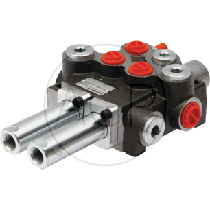 Hydraulický rozvaděč 1x dvojčinný a 1x jednočinný s průtokem 80 l/min, ovládaný lanovody