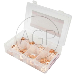 Sada měděné těsnící kroužky coulové 240 ks průměr 1/4, 5/16, 3/8, 7/16, 1/2, 9/16