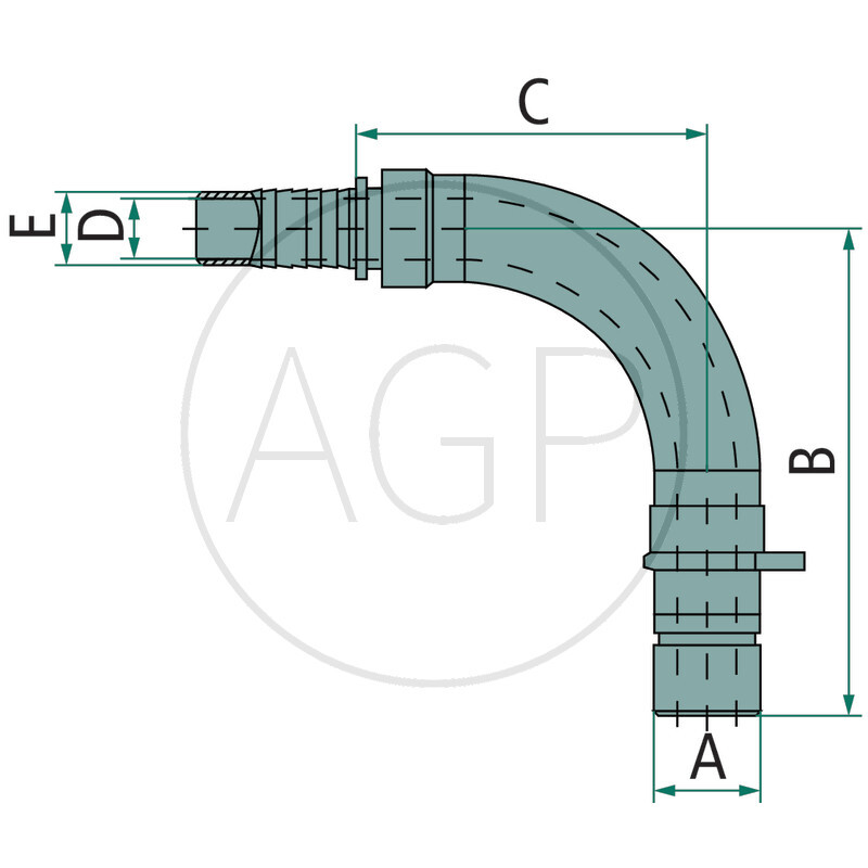 WEO-Lisovací vsuvka 90° 1/2 (16 mm); Přípoj hadice 1/2