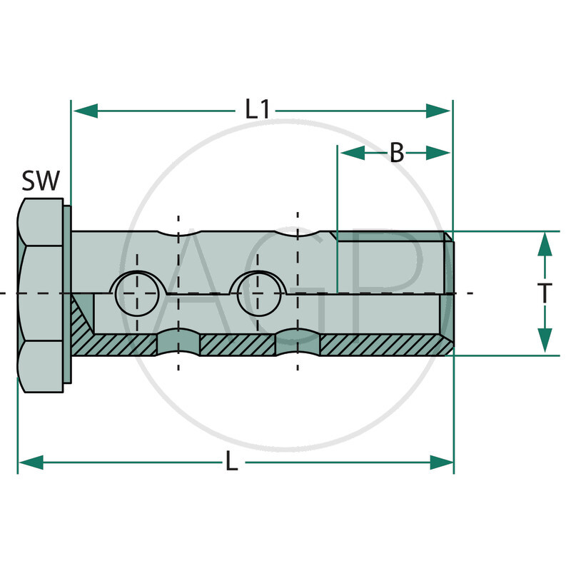 HSBD 3/4 šroub se dvěma dutinkami
