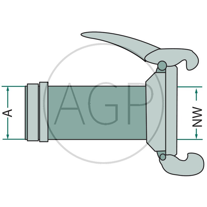 Berselli Ital díl samice 6 A=159 mm spojky pro fekální vozy s hadicovým nátrubkem