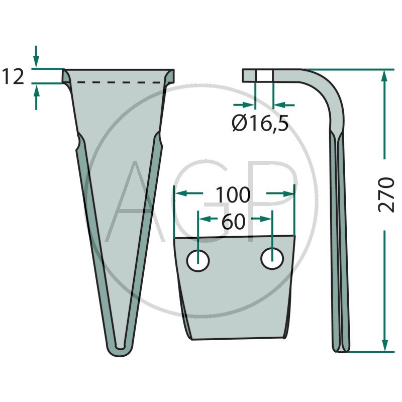 Hřeb do rotačních bran vhodný pro Feraboli Vector 2500 FN, Frost