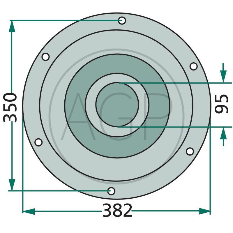 Podpěrný talíř pro Deutz-Fahr, Pöttinger, Ø 382 mm