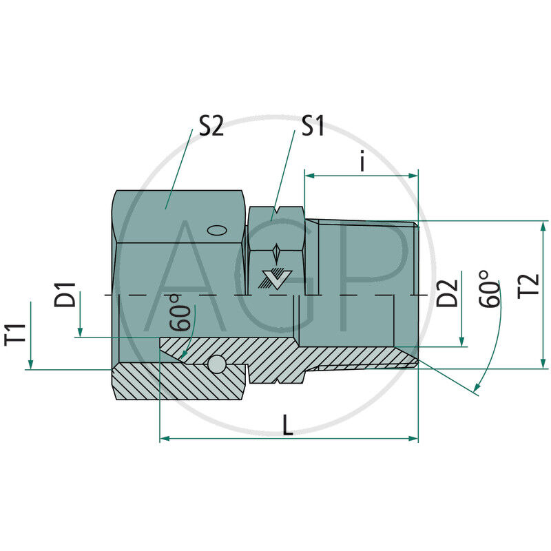 GA-DKR 3/8 - BSPT 3/8 VA