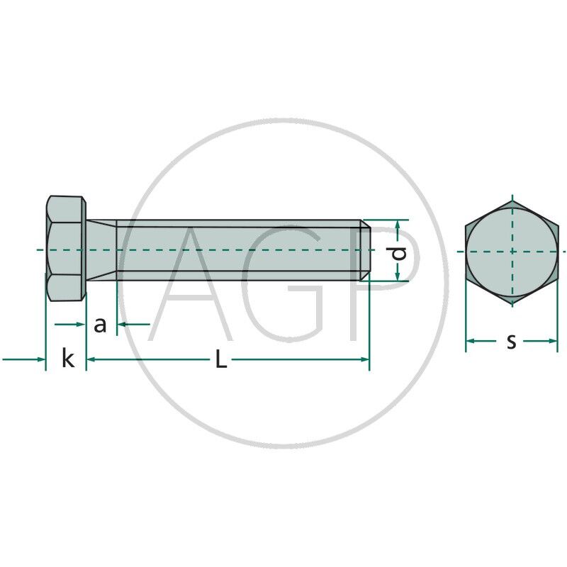 Šroub M10 o délce 55 mm s pevností 8.8 a šestihrannou hlavou