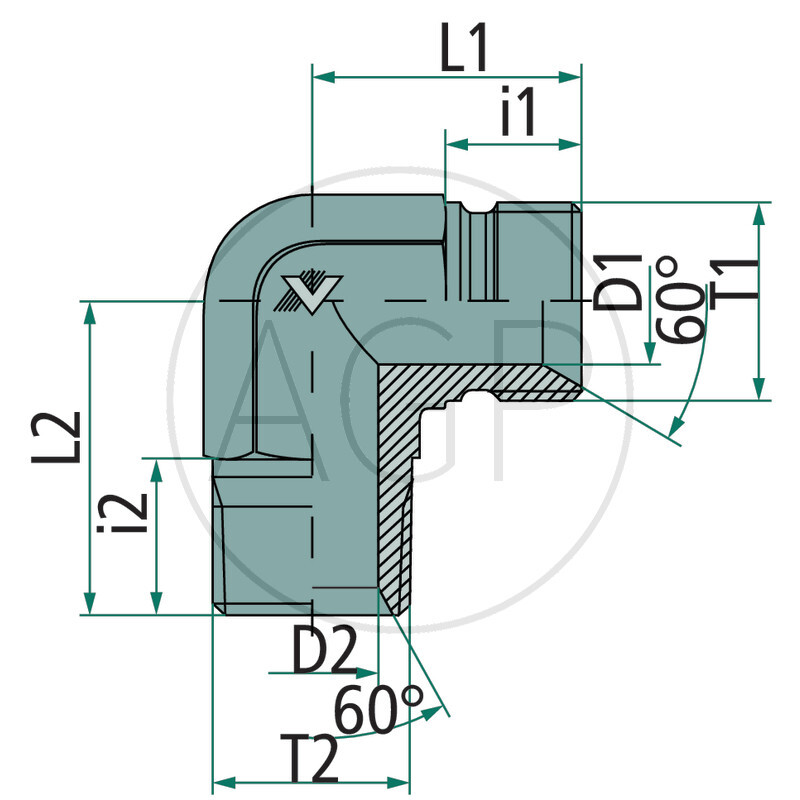 WA-AGR 3/4 - BSPT 3/4 90° VA