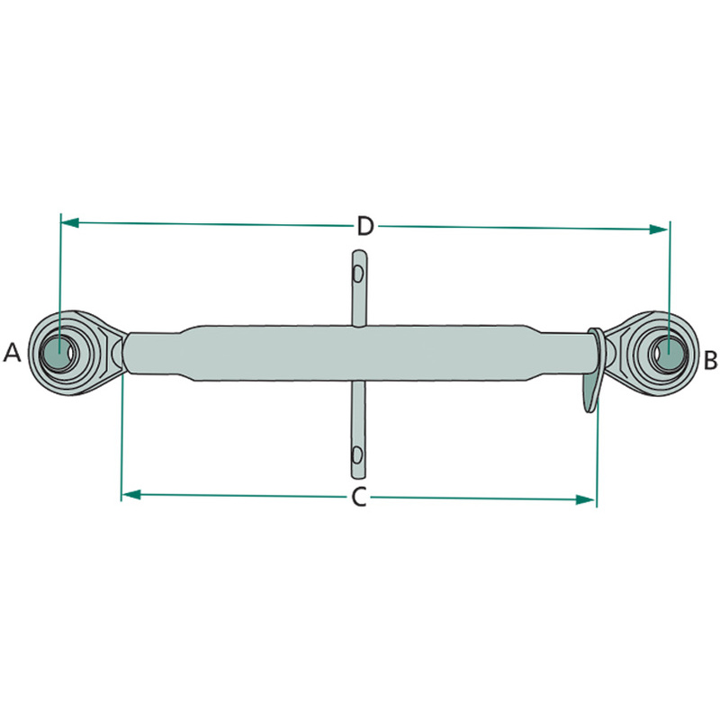 Třetí bod s oky o průměru 25 mm extra těžké provedení pracovní délka 570 - 870 mm