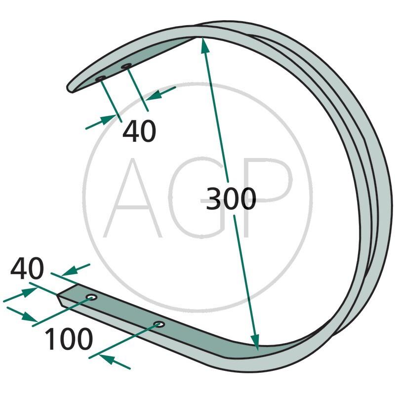 Stírací plech vhodný pro sběrací vozy Mengele tvar U LW 280 290 320 330 370