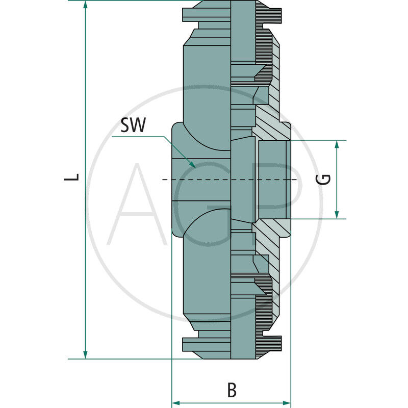B-TS-4-1/8-MSv T-otočný kruhový kus