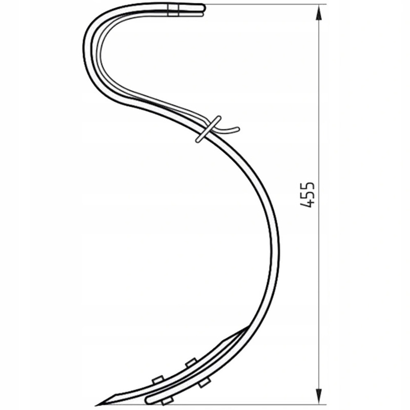 Pero s hrotem na kultivátor a kombinátor dvou vrstvé o délce 455 mm