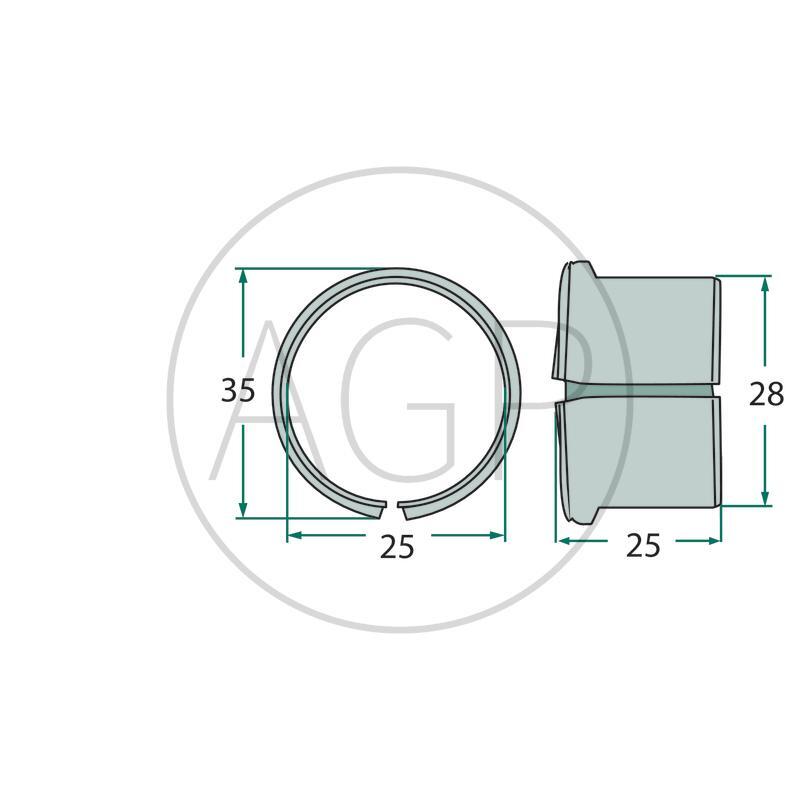 Kluzné pouzdro s lemem vhodné pro Fella, na typy SM 300FZ