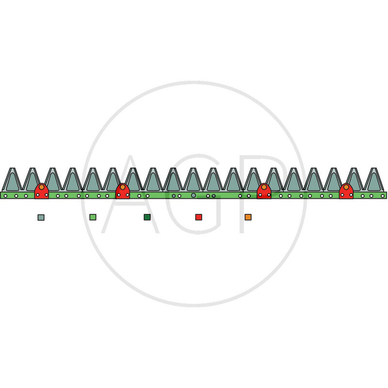 Spodní nůž ESM, o délce 1420 mm, 28 čepelí, počet děr + odstup 2x101,6 mm