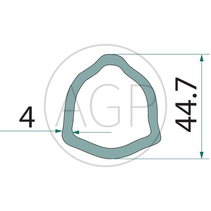 Trubka ke kardanu profilu trojúhelník o šířce 51,3 mm o délce 1 m