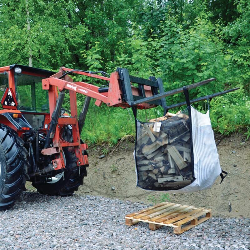 Big-Bag vak na palivové dřevo o rozměru 800 × 950 × 1000 mm a nosnosti 1000 kg