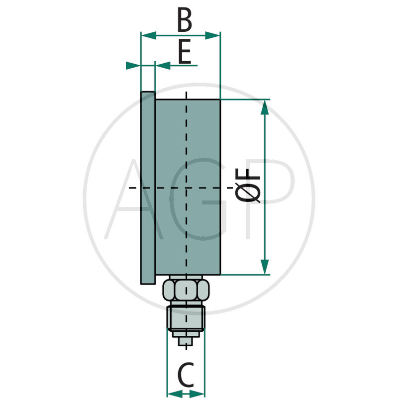 M-GU-63-0/2.5-1/4-VA-bar/psi Trubkový pružinový manometr