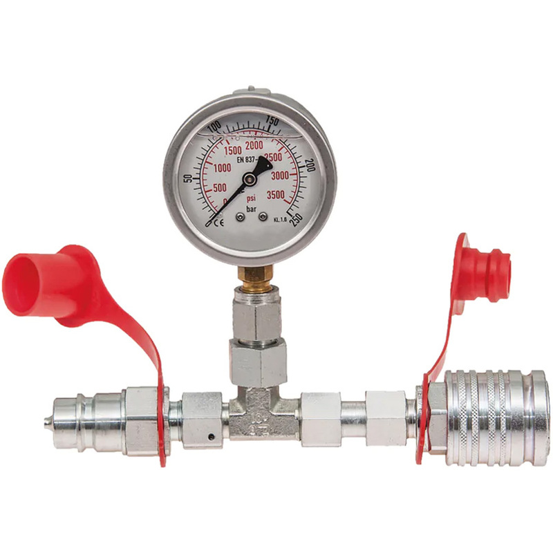 Měřící sestava s manometrem 250 bar a rychlospojkou k měření tlaku hydrauliky