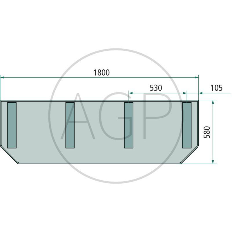 Ochranná řádkovací plachta o rozměrech 1800 x 580 mm, vhodná pro Pöttinger