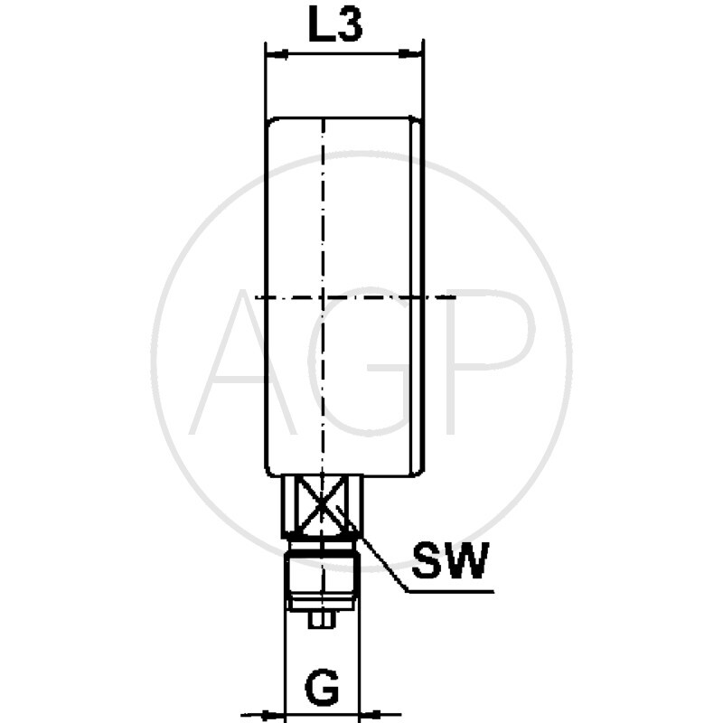 M-SU-40-0/2,5-1/8-KU-bar/psi Trubkový pružinový manometr