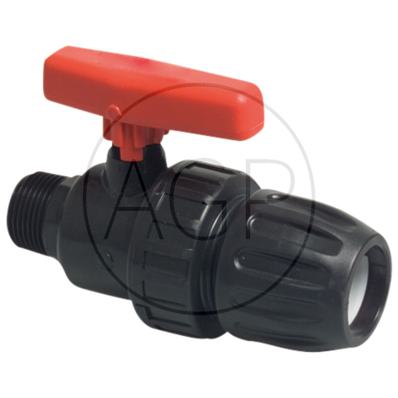 Kulový ventil s vnějším Ø trubky 50 mm, připojovací závit 1 1/2 AG