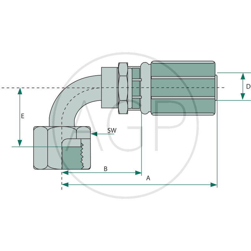 PNE 10 DKORF 9/16 90° SL=21
