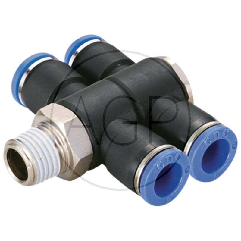 B-TVTEdk2-10-1/4-KU T-rozdělovač-šroubení