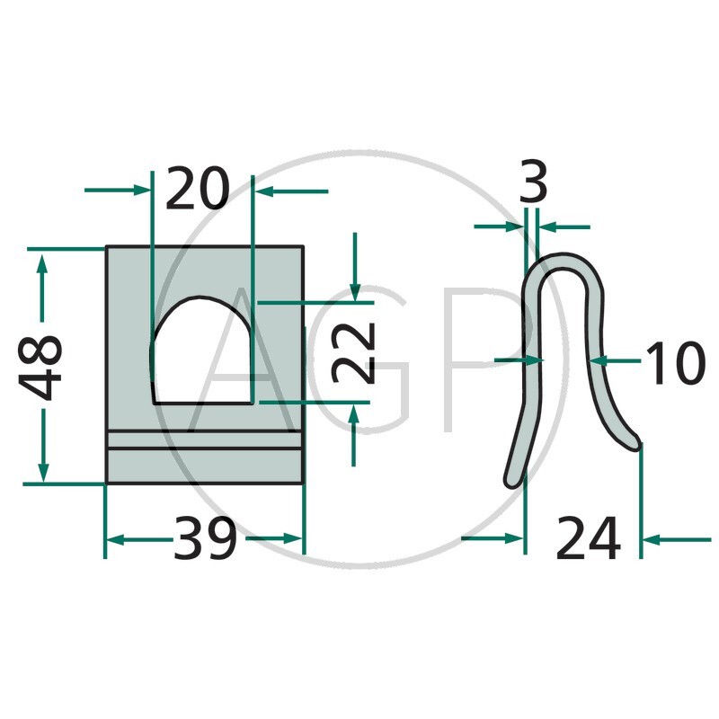 Svorka pera pro rotační obraceče Krone