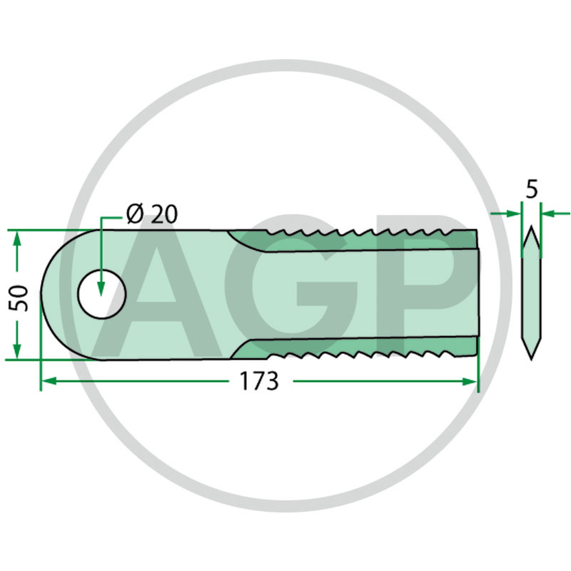 Mlátící nůž ozubený, 15 ks, vhodný pro New Holland