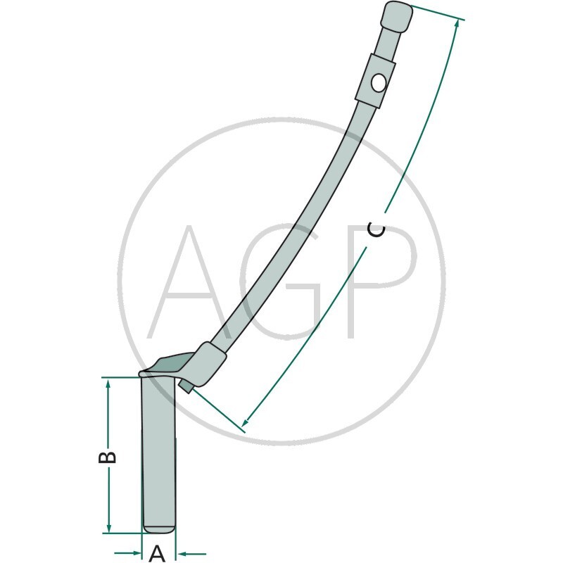 Závěsový kolík boční přístup systém Deutz průměr 31 mm délka ramene 480 mm