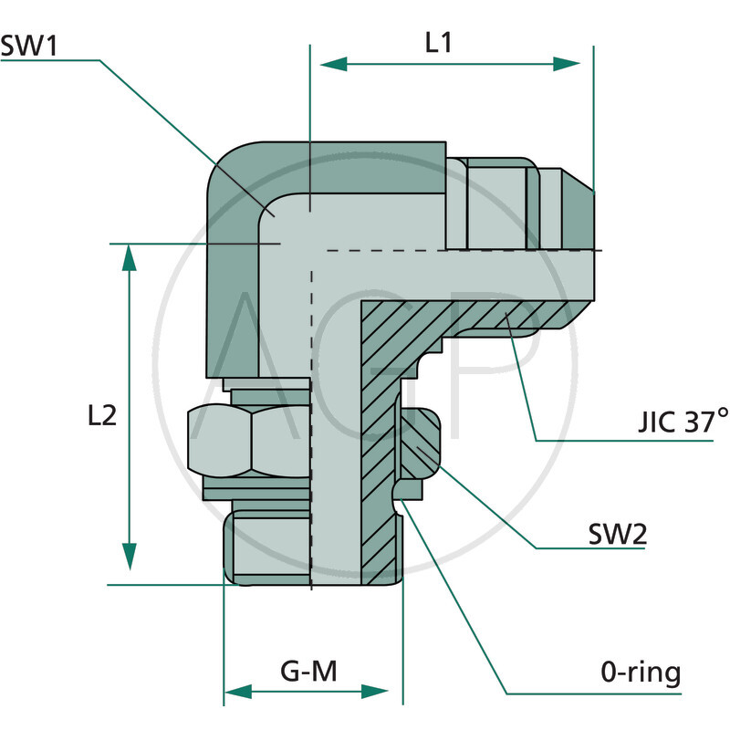 WAE 7/16 M-JIC x 1/2 M-BSP