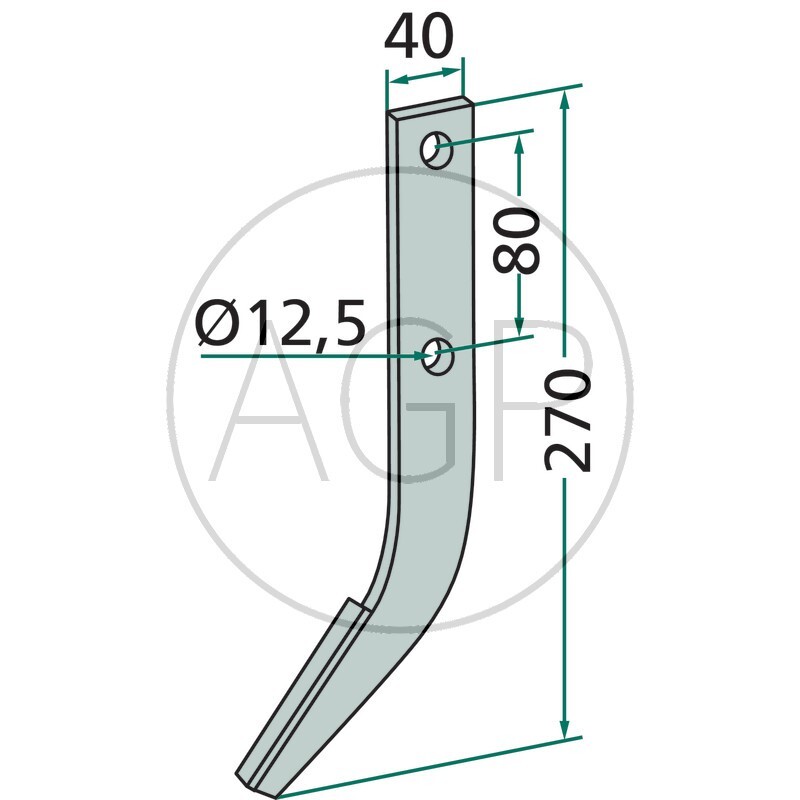 Frézovací hák vidiový pro vyorávače brambor Rumpstad, Struik