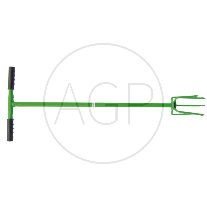 Ruční nástroj pro kypření a provzdušňování půdy ve vzpřímené poloze