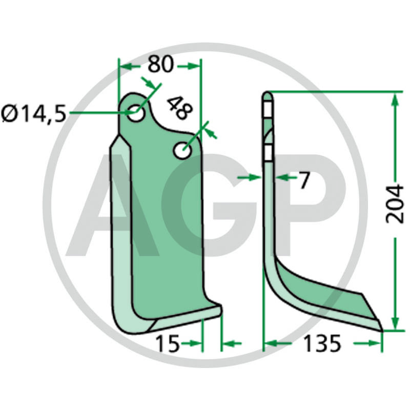 Frézovací nůž klenutý levý vhodný pro Maschio, Vogel & Noot, Forigo-Roteritalia