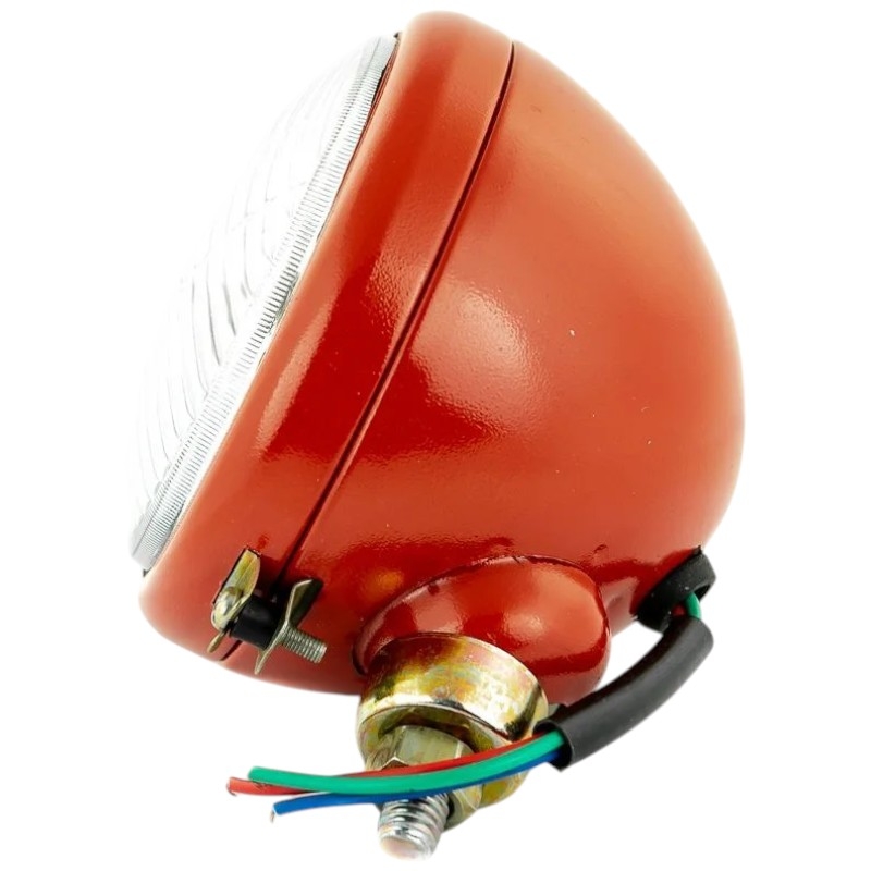 Přední kovový halogenový světlomet H4 12 V / 100/90 W o průměru 150 mm v červené barvě