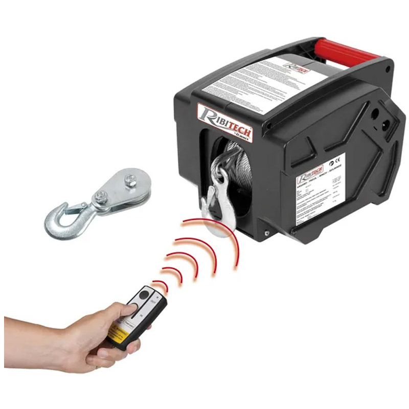 Naviják na auto s dálkovým ovládáním 12 V včetně ocelového lana o délce 9 m s zatížením až 1,8 tuny