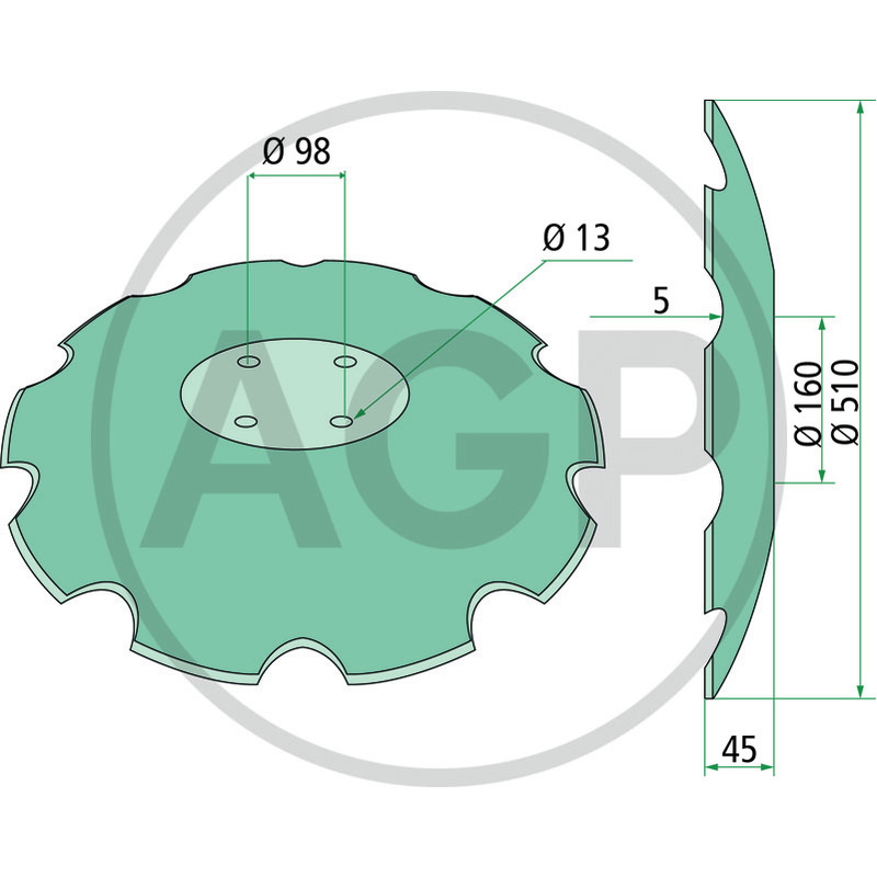 Disk ozubený 510 x 5 mm pro Köckerling