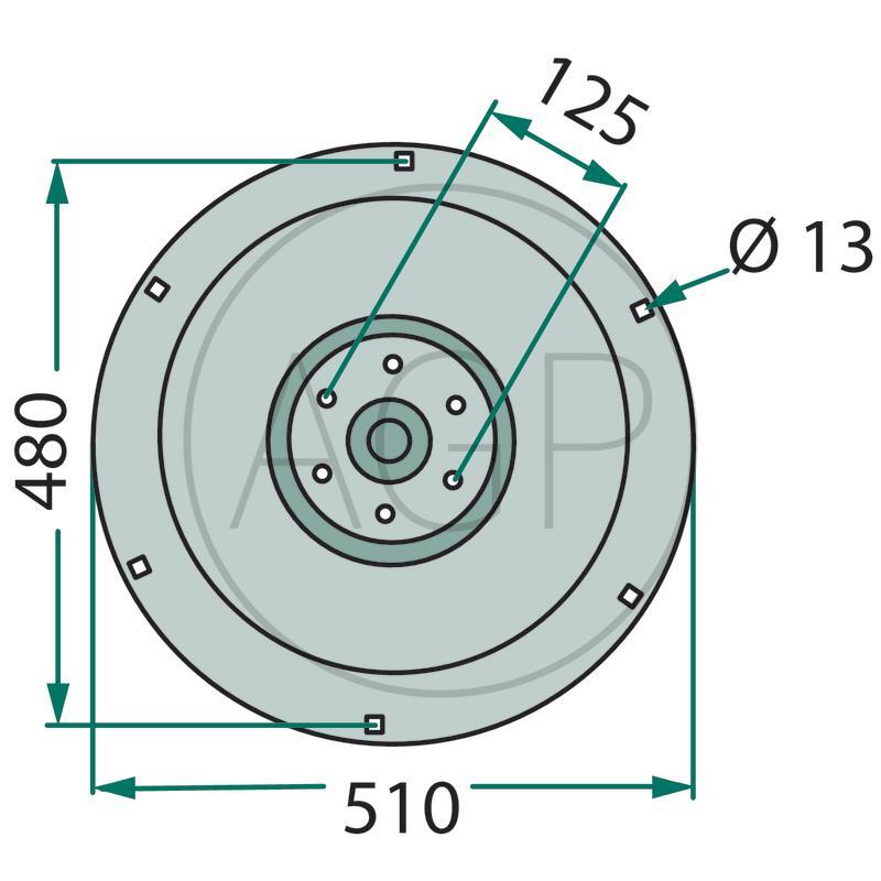 Podpěrný talíř pro Pöttinger, na typy CAT 190 (bez výškového nastavení)
