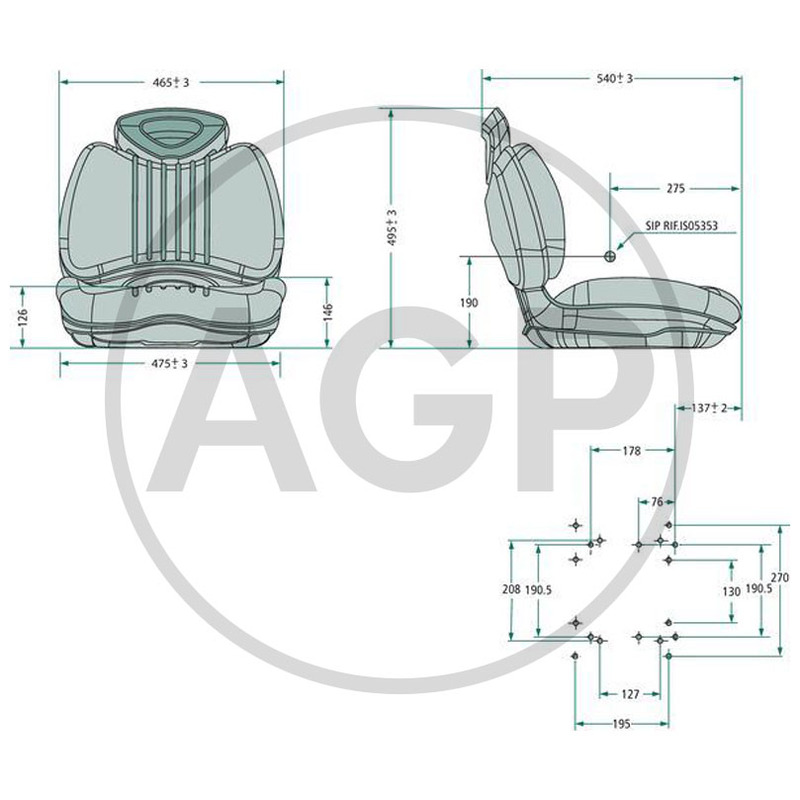 Sedačka na zahradní traktor s koženkovým potahem a opěrkou vhodná pro různé výrobce