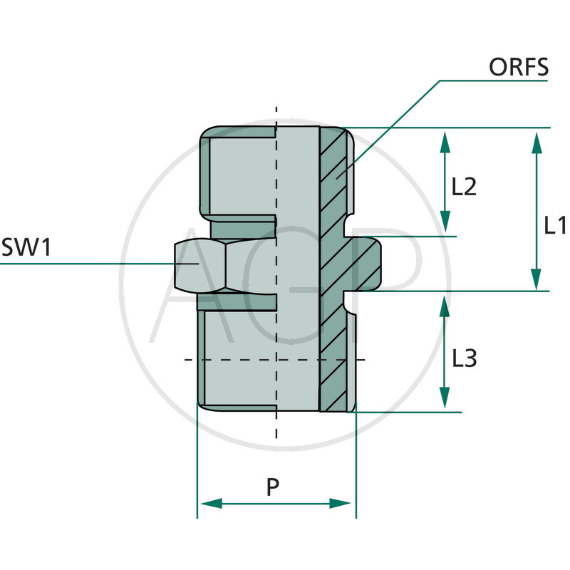 GA 1.3/16 M-ORFS x 1/2 M-NPTF