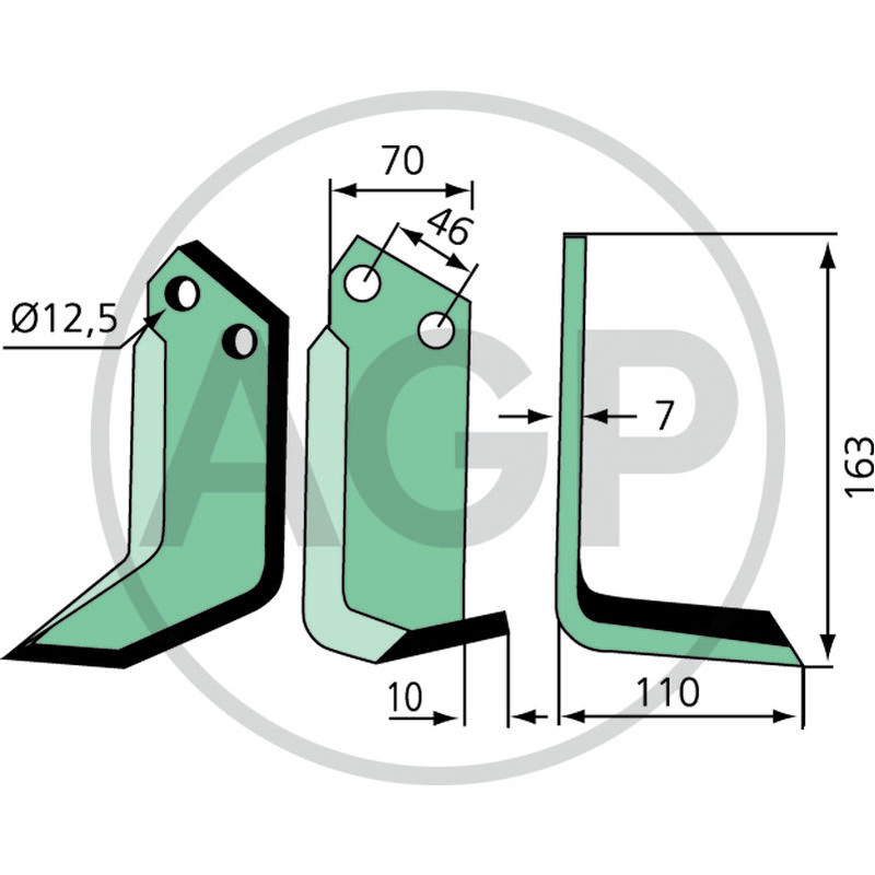 Frézovací nůž úhlový pravý vhodný pro Muratori